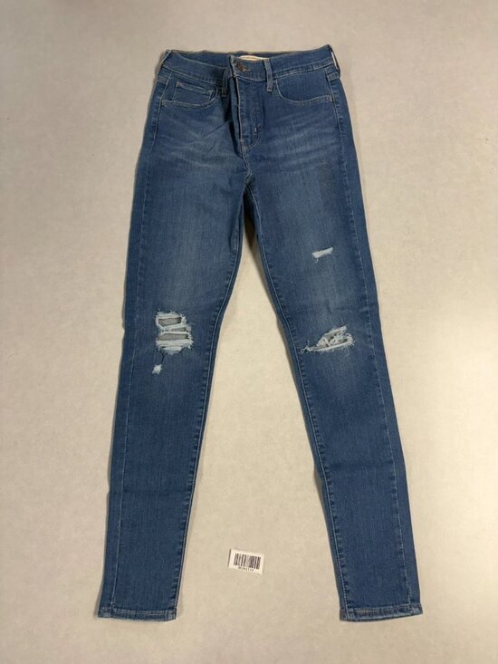 Levi's Denim - Levi Strauss & Co Womens Distressed High Rise Super Skinny Jeans Blue Size 27